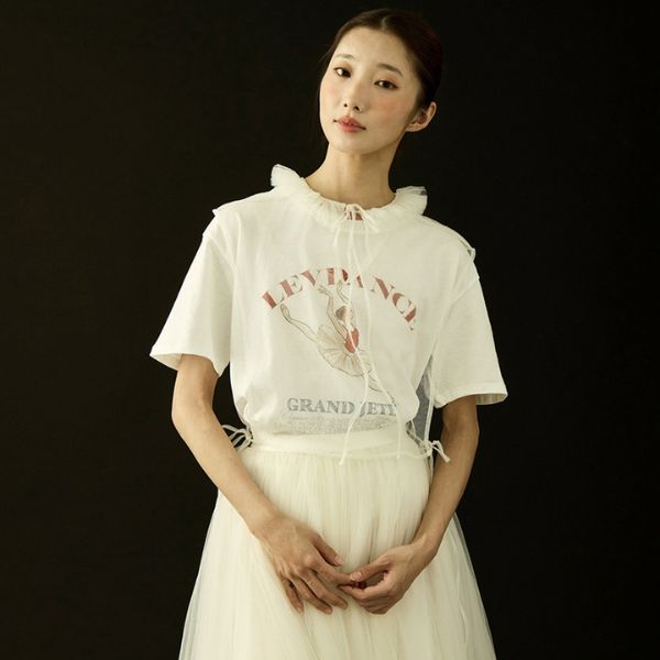 LEVDANCE グランジュテ Tシャツ Sサイズ レディース バレエ 半袖