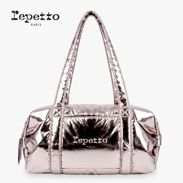 【repetto レペット】 ダッフルバッグ  大容量 キュイヴルローズ メタリック