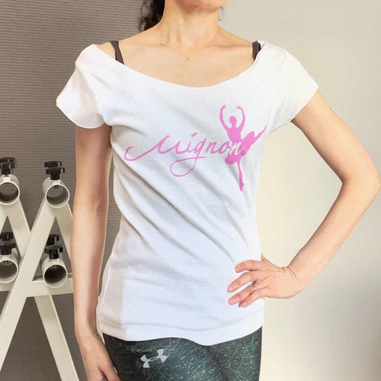 バレエ　Tシャツ 【ミニヨン】　バレリーナ　アラベスク シルエット（モーヴ）